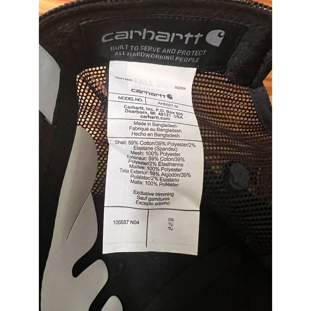 1776 Leather Patch Carhartt Hat Black ADJ Size NWT America 250 Cap